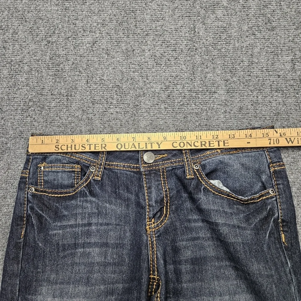 Earl Jean Blue Flare Jeans Womens‎ 7 Dark Wash Stretch Denim Bootcut Y2K Style